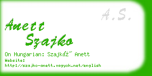 anett szajko business card